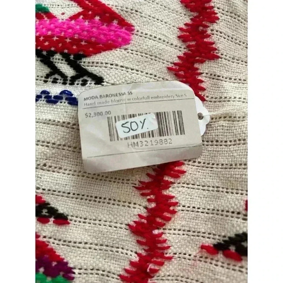 NWT Authentic Huipil Cinateco Hand Embroidered Top Size Small - Picture 5 of 5